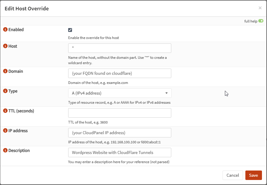 dns override settings